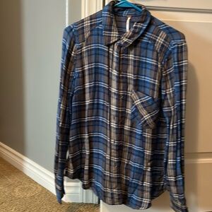 Free people plaid button down